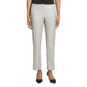 NEW CLASSIQUES ENTIE slub wool straight leg cropped ankle pants in grey